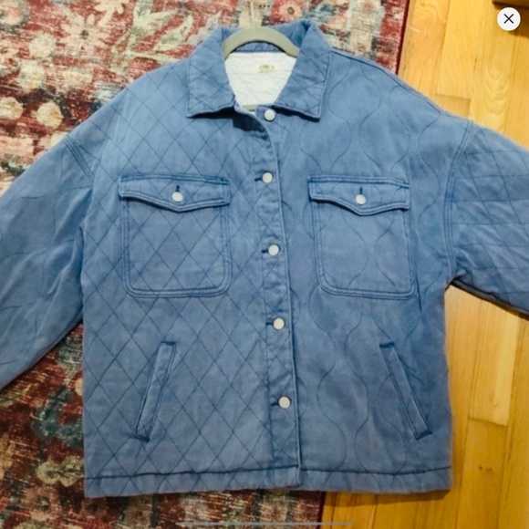 New POL Quilted Denim Barn Style Oversized Jacket - Picture 1 of 7